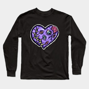 Zombie Heart Tooth Brain Purple Valentines Day Long Sleeve T-Shirt